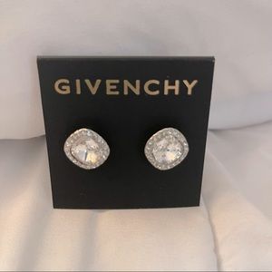 GIVENCHY Crystal element earrings framed with rhinestones. Stud Earrings